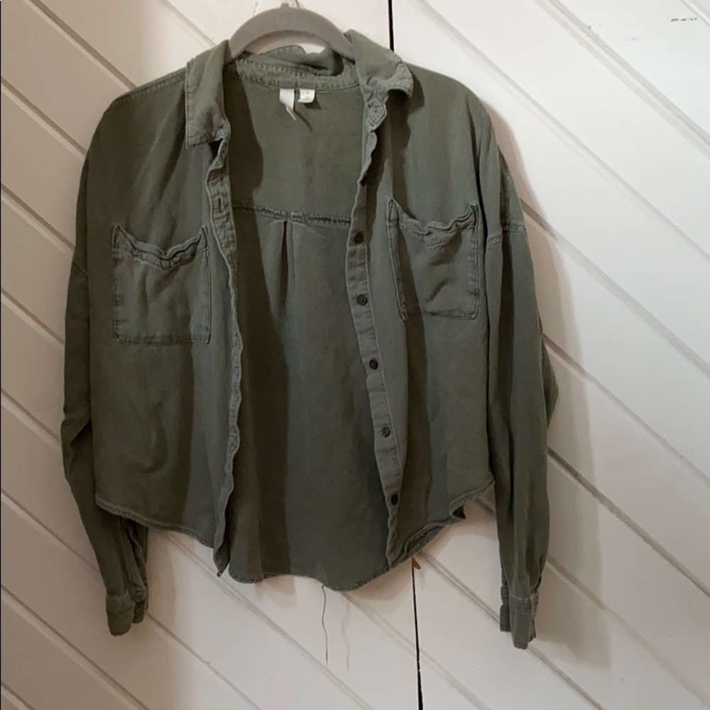 Green flannel type shirt